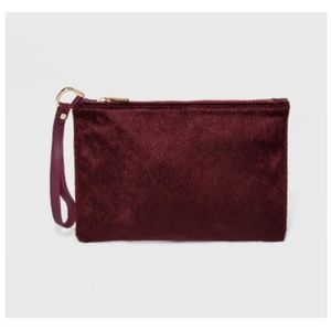 A New Day™  Faux Horse Hair Burgundy Wristlet NWT!